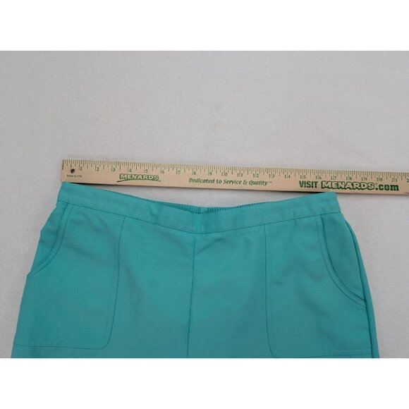 Alfred Dunner Women's Capri Pants Size 16P Green Elastic Waist Pull-On FLAWS - Picture 8 of 15